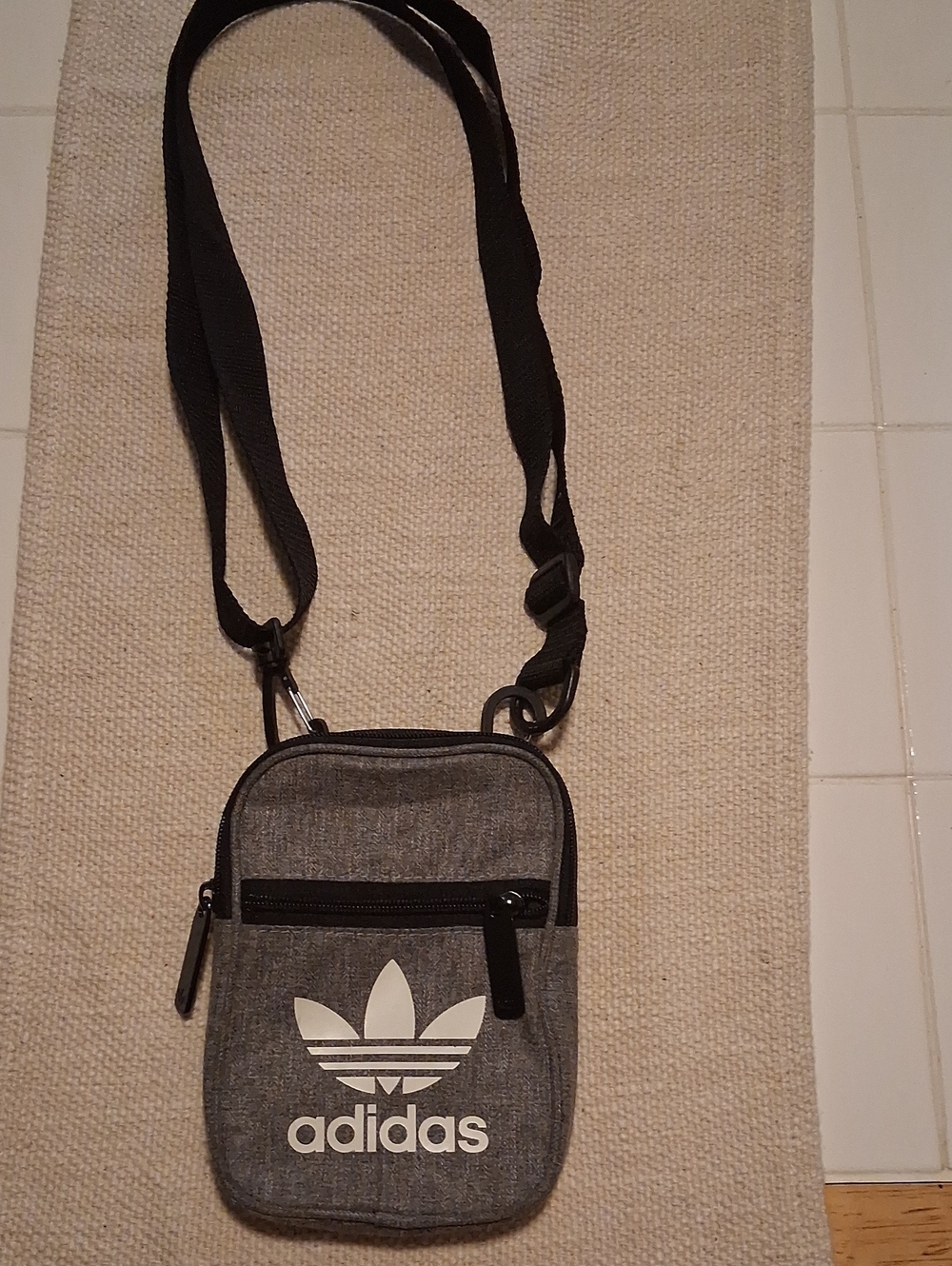 NWOT Adidas Grey Crossbody Bag with Logo